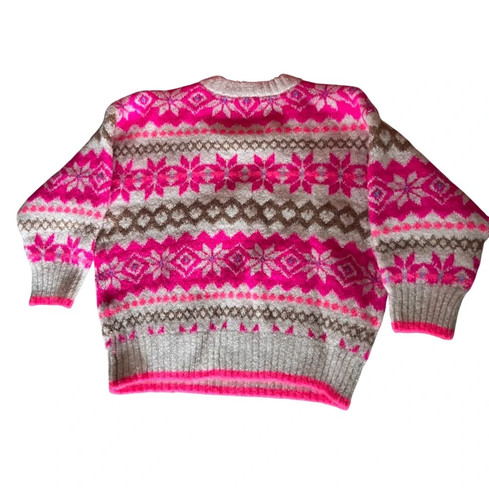 Girls Baby Gap Fair Isle Sweater 18 - 24 months Cream‎ Pink NWT